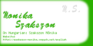 monika szakszon business card