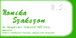 monika szakszon business card